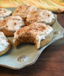 Freshly-baked Frosted Pumpkin Spice Cookies