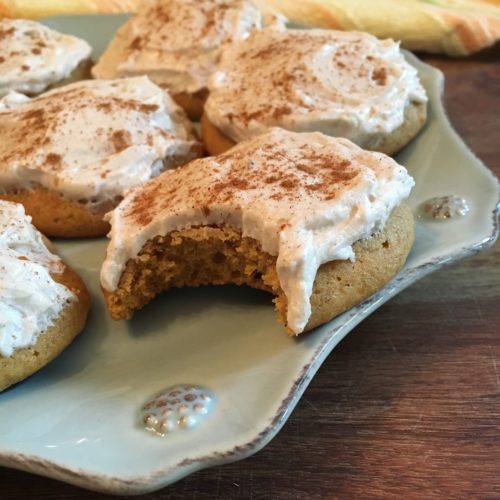 Freshly-baked Frosted Pumpkin Spice Cookies