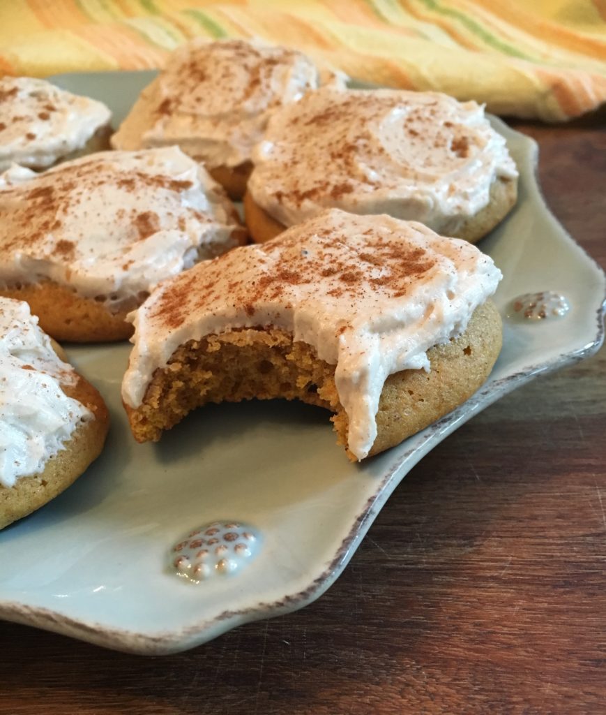 Freshly-baked Frosted Pumpkin Spice Cookies